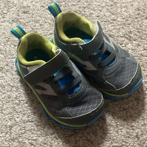 Kids Grey and Blue Sneakers